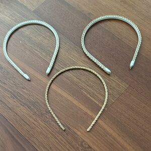 Elegant Braided Headband Set - Gold and Cream